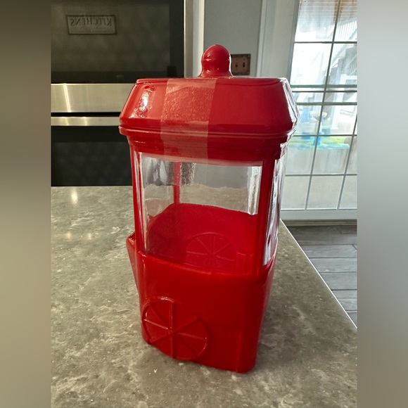 Targets Red glass popcorn canister Christmas red candy container - Picture 1 of 2